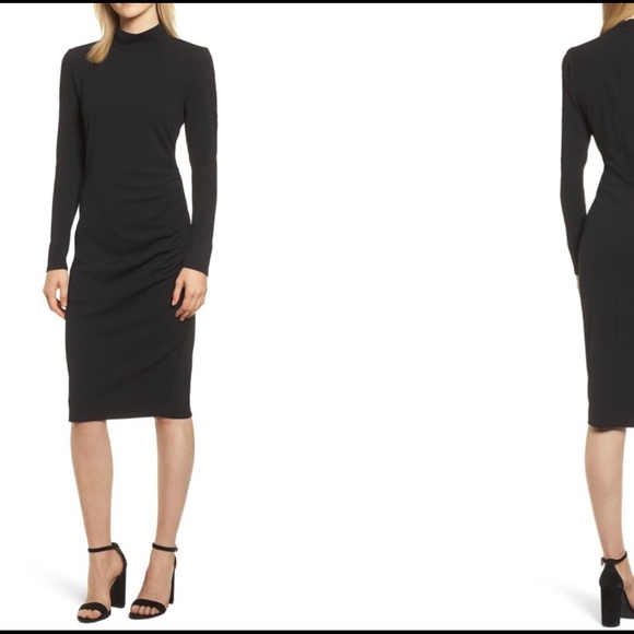 Chelsea28 Black Long Sleeve Cocktail Dress - Picture 2 of 11